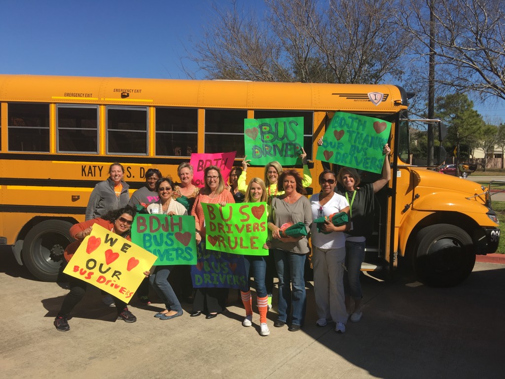 Beckendorff Junior High Celebrates School Bus Drivers - Katy Texas